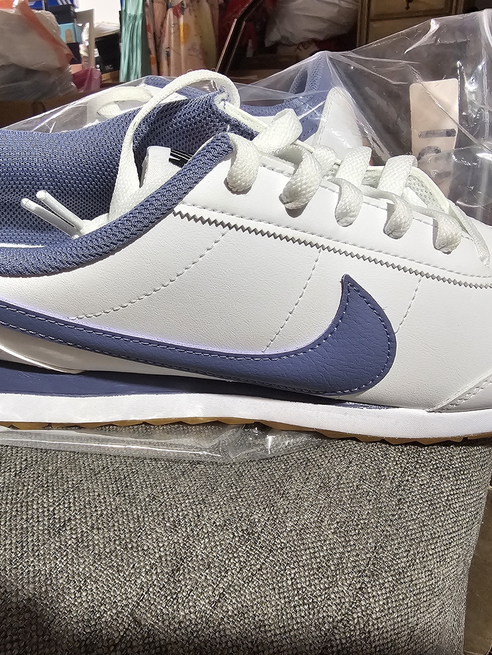 Nike Women's White & Lavender-Blue Low-Top Sneaker